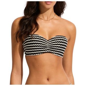 Seafolly Mesh Effect Bustier Bandeau Bikini-Top f&uuml;r Damen | orange