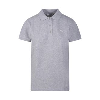 Maison Kitsun&eacute; Polo Shirts, female, Gray, Size: XS Baby Fox Regular Polo
