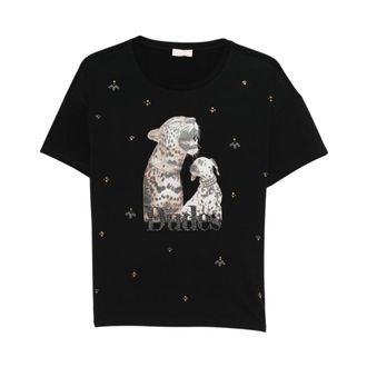 Liu Jo Dames, Tops, Zwart, Maat: S Katoen