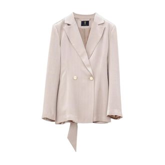 Fracomina Regular Jacket - Dames - Blazers - Beige - S - Leer - Jassen