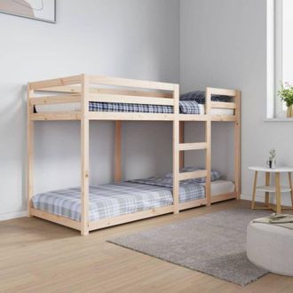 vidaXL Litera De Madera Maciza De Pino 75x190 Cm Vidaxl