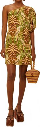 Farm Rio Pineapple Tapestry One Shoulder Dress