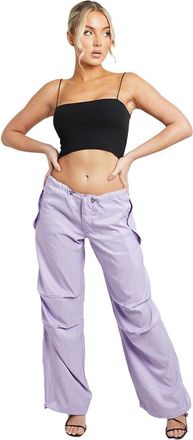 Janisramone Hamishkane Ladies Cargo Pants, Loose Fit Combat Trousers Women - Low Waist Baggy Casual Y2K Cargo Trousers Women with Pockets, Plain Drawstring Work B