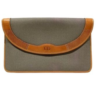 Dior Pre-owned Clutches, female, Gray, Size: ONE SIZE Pre-owned PVC Clutch Bag