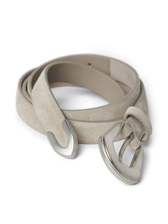 Brunello Cucinelli Womens Light Grey Suede Belt Brown Accessories & Slg