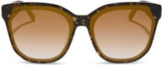 DIFF Eyewear Gia 62mm Oversize Square Sunglasses in Glitter Tortoise /Brown Gold at Nordstrom Rack