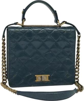 Chanel Pre-owned Leather chanel-bags - Dames - Vintage Handtas - Groen - ONE Size - Leer - Vintage