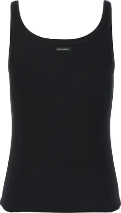 Dolce & Gabbana Womens Black Cotton Tank Tops