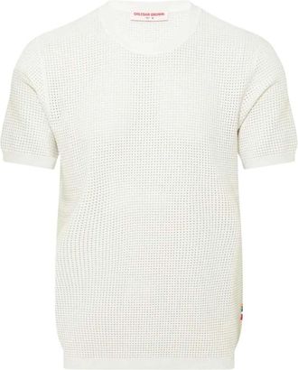 Orlebar Brown Byrtel Knitted Tee - Heren - T-shirts - Wit - XL - Leer - Tops