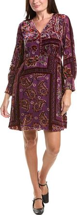 Johnny Was Kinney Burnout Silk-Blend Mini Dress