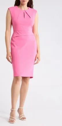 Calvin Klein Keyhole Sheath Dress in Azalea at Nordstrom Rack, Size 14