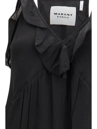 Isabel Marant Womens Strappy Dress Vasma Black Cotton