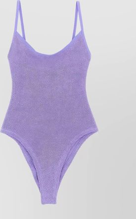 Hunza G pamela high-cut leg swimsuit with textured fabric