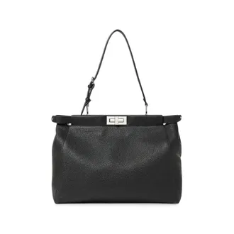 Fendi Peekaboo Grained-leather Tote Bag