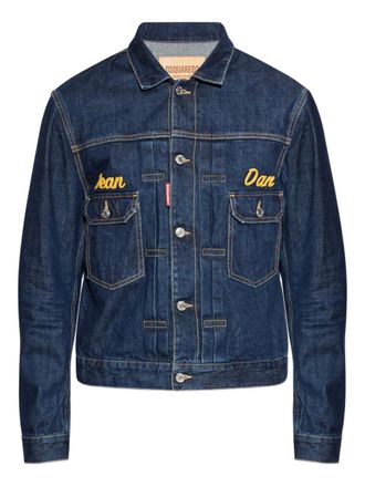 Dsquared2 embroidered-detail denim jacket - Blauw