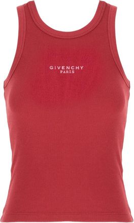 Givenchy Slim fit tanktop - Dames - Tops zonder mouwen - Rood - S - Katoen - Tops
