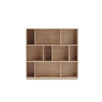 HERDASA Estanter&iacute;a Librer&iacute;a, Colecci&oacute;n Nack, Con 3 Niveles De Altura En Melamina Color Roble