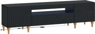 vidaXL Mueble De Tv Led Negro Madera De Ingenier&iacute;a Vidaxl