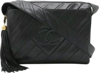 Chanel Pre-owned Cross Body Bags, female, Black, Size: ONE SIZE Pre-owned Vintage Shoulder Bag