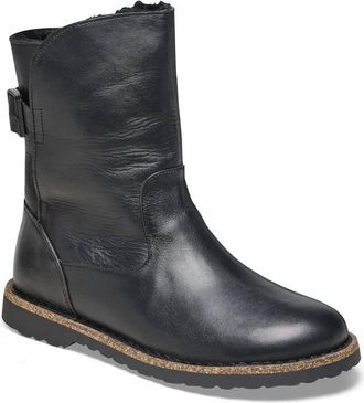 Birkenstock Womens Uppsala Shearling Leather Boots In Black