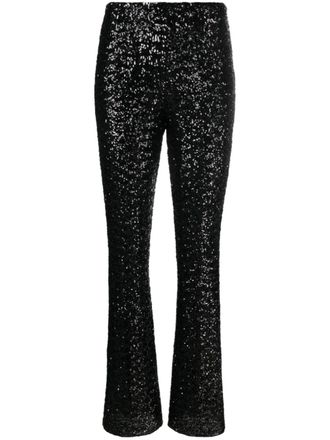 Oséree sequin-embellished wide-leg trousers - Black