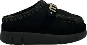 Mou Bounce Clog - Dames - Slip ons - Zwart - 38 EU - Wol - Schoenen
