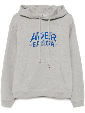 Ader Error Grey Relaxed Logo Hoodie
