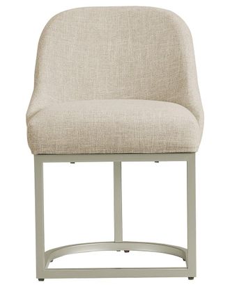 Leick Home Set Of 2 Barrelback Dining Chairs With Metal Base