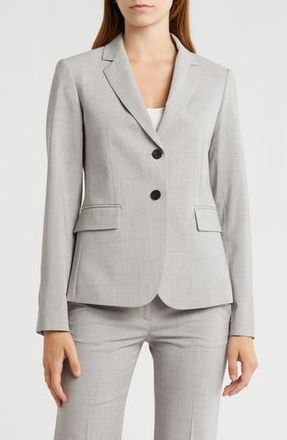 Theory Carissa Classic Stretch Wool Blazer in Light Grey Melange at Nordstrom Rack, Size 12