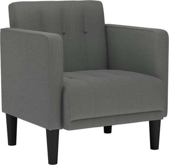 vidaXL Sillón con reposabrazos de tela gris oscuro 53 cm vidaXL
