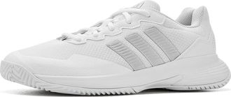 adidas Gamecourt 2.0 Tennis Shoes Womens Shoes White/Silver Metallic/Silver Metallic : 10.5 B - Medium, Rubber