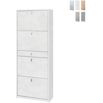 OEM Zapatero Con Cuatro Puertas Y Un Caj&oacute;n Blanco Oxido 63x29x H164 Cm