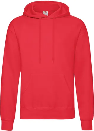 Fruit Of The Loom Unisex Volwassenen Klassiek Sweatshirt met capuchon (Rood)