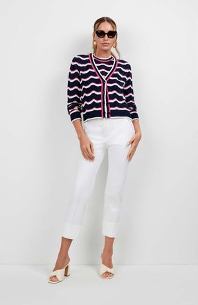 Trina Turk Alessia Cardigan in Ink Multi at Nordstrom, Size X-Large