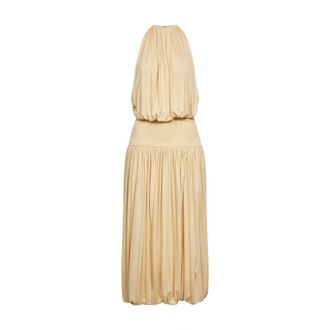 Toteme Maxi Dresses, female, Beige, Size: M Gathered Dress