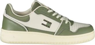 Tommy Hilfiger Leather Sneaker - Heren - Sneakers - Groen - 42 EU - Leer - Schoenen
