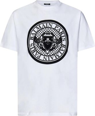 Balmain Coin T-shirt - Heren - T-shirts - Wit - L - Katoen - Tops