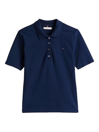 Tommy Hilfiger short-sleeve polo shirt - women - Viscose - S - Blue