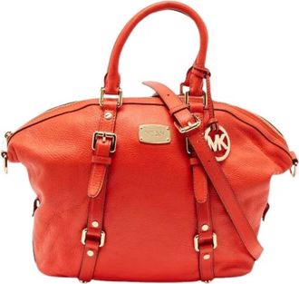 Michael Kors Pre-owned Bedford Satchel - Dames - Vintage Handtas - Rood - ONE Size - Leer - Vintage