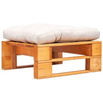 vidaXL Otomana De Palets De Jard&iacute;n Con Coj&iacute;n Arena Madera Marr&oacute;n Miel Vidaxl