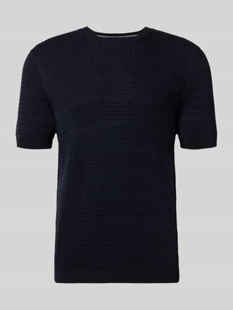 Joop Strickshirt mit Strukturmuster Modell Elio in Marine, Gr&ouml;&szlig;e XXXL