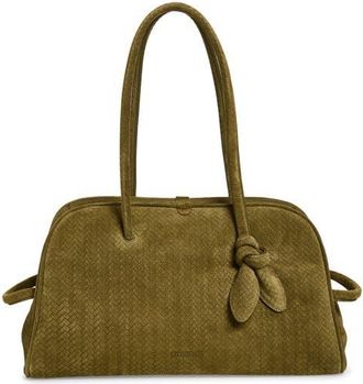 Jacquemus Le Turismo Embossed Suede Bowling Bag in 560 Khaki at Nordstrom