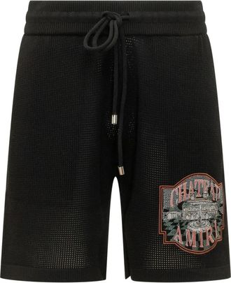 Amiri Chateau Crochet Short - Heren - Korte sportbroeken - Zwart - XL - Polyester - Fitness