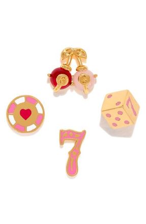 Girls Crew Feeling Lucky Set of 4 Assorted Single Stud Earrings in Gold at Nordstrom