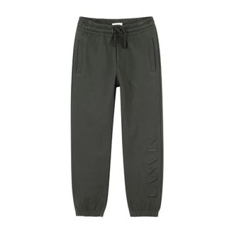 Lanvin Embroidered Logo Joggers - male - Lanvin - Sweatpants - Green - 4 Y - Kids