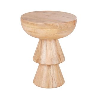 Maisons du monde Mesa de sof&aacute; t&oacute;tem de madera de mango maciza