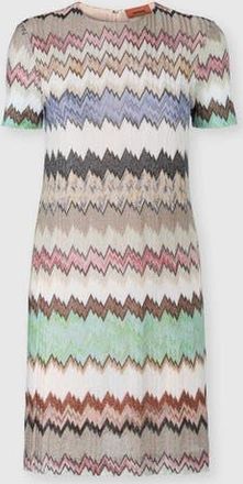 Missoni Short-sleeve Viscose Lam&eacute; Mini Dress in Green& Brown at Nordstrom, Size 42 It