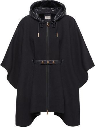 Moncler Moncler Padded Wool Blend Cape, Women, Blue, Size: One Size