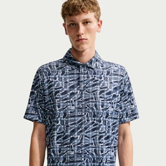 Nike Mens Par Dri-FIT Tartan Camo Print Golf Polo in Blue | IO0691-491