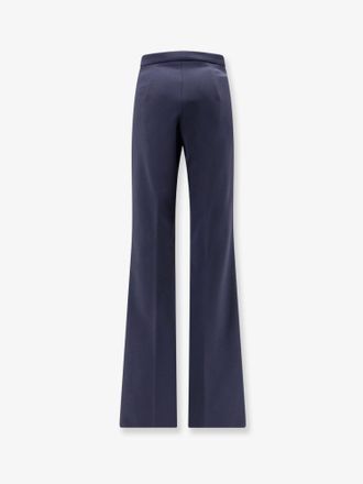 Elisabetta Franchi Womens Trousers With Monogram Detail Blue Polyester